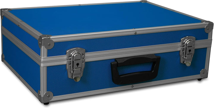 GORANDO® Transport-Koffer in blau mit Aluminiumrahmen für Werkzeuge, Kamera, Messgeräte | Schaumstof