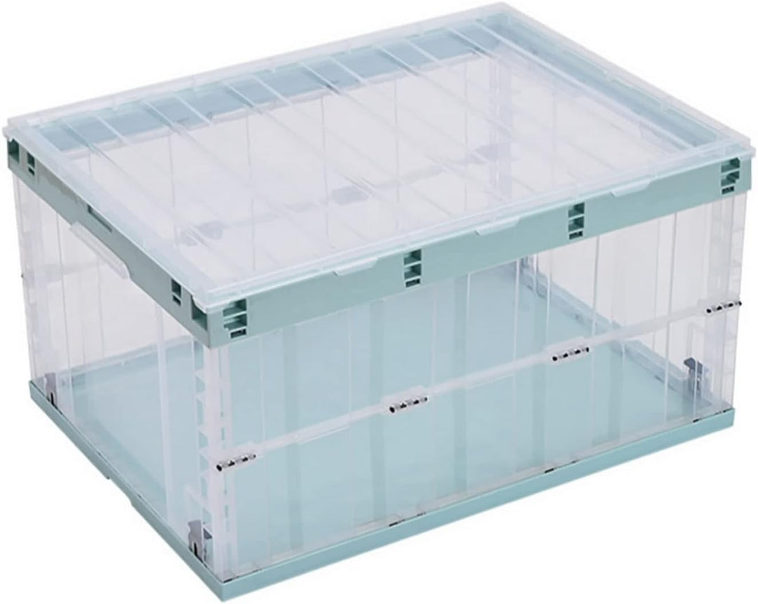 TUKA-i-AKUT 6x Faltbare Aufbewahrungsboxen mit Deckel, Stapelbar Faltbar, Stabile Stapelkisten mit H