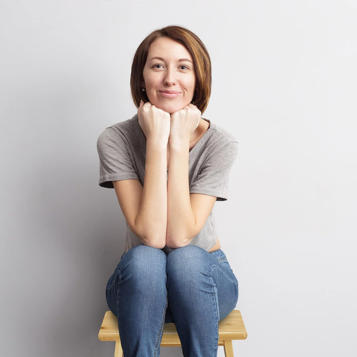 Relaxdays Fussbank, Bambus, bis 100 kg, Stabiler Tritthocker, Kinderhocker Bad, Hocker, HxBxT: 20 x