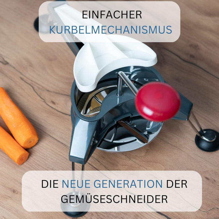 Westmark Gemüseschneider mit Edelstahlklingen - kompakter Gemüsehobel inkl. 3 Scheiben - ideal zum h