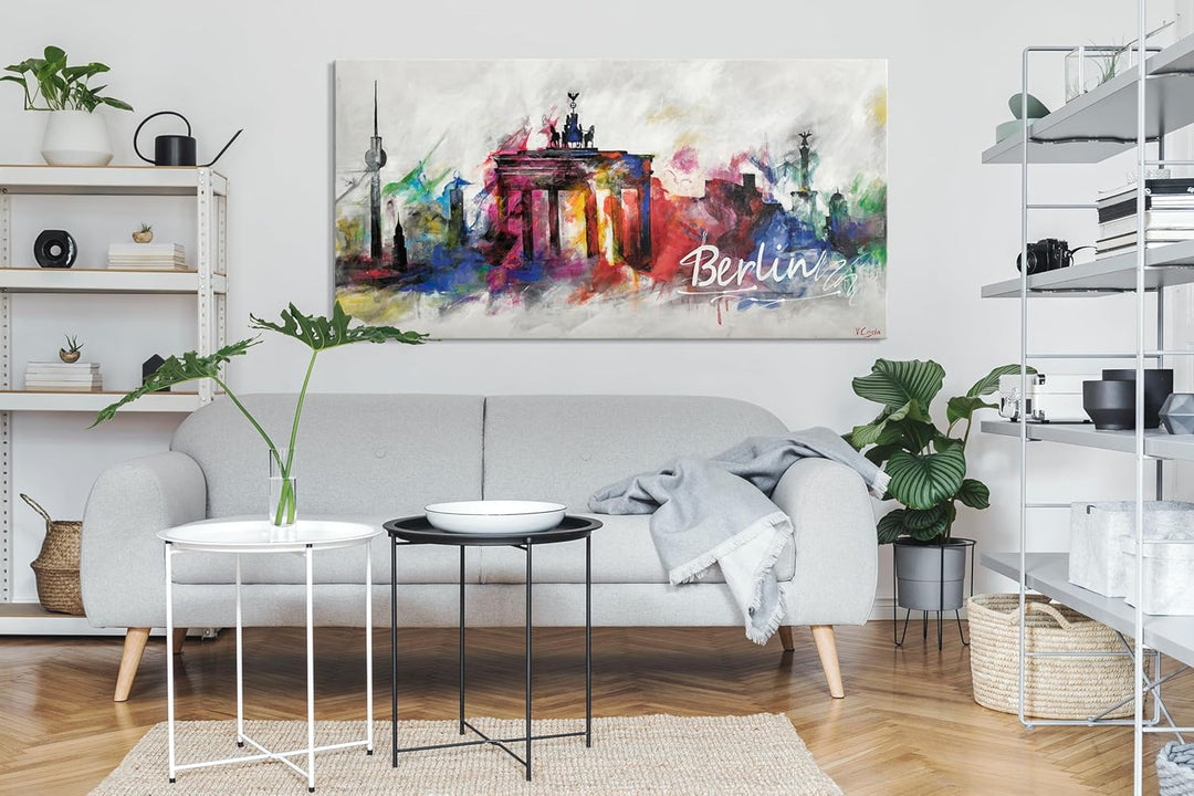 YS-Art Abstrakt Design Acryl Gemälde auf Leinwand Berlin handgemalt Wandbilder Wohnzimmer modern Woh