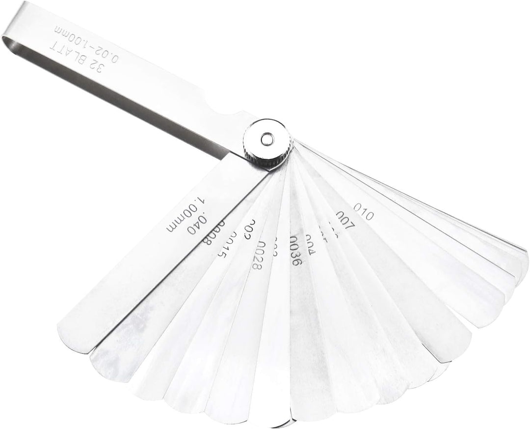 OTOTEC Fühlerlehre-Set, 32-teilig, Edelstahl, doppelt markiert, metrisch/imperial, Kombinationswerkz