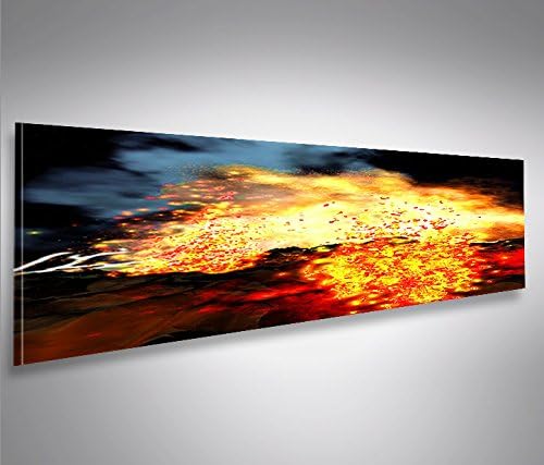 islandburner Bild Bilder auf Leinwand Lava Vulkan Panorama XXL Poster Leinwandbild Wandbild Dekoarti