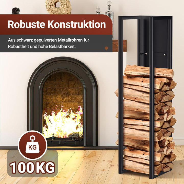 Lospitch Kaminholzregal Innen Metall Schwarz Kaminholzständer Wand Hängend Brennholz Holzhalter Bren