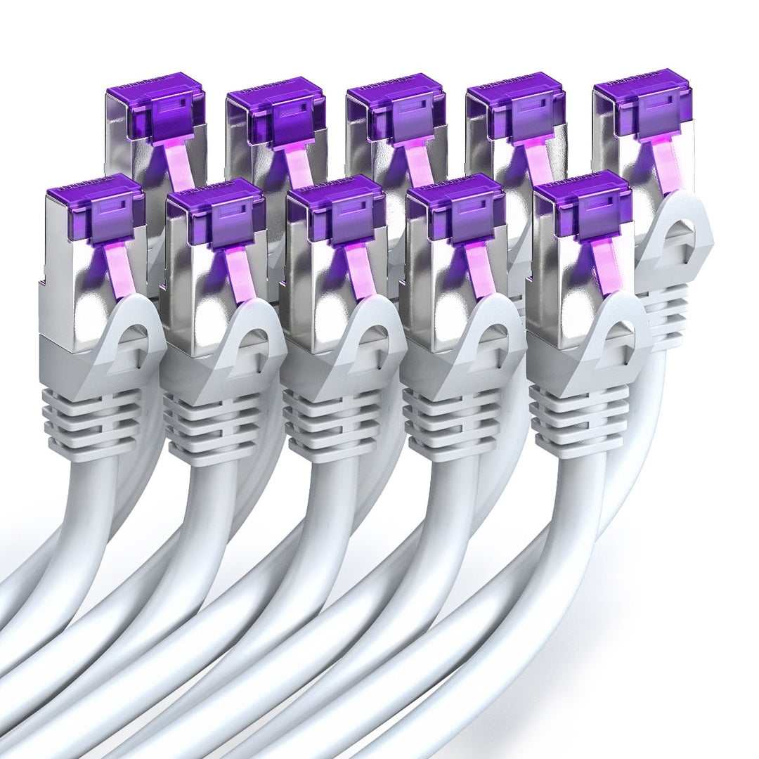 deleyCON 10x 0,25m CAT7 Netzwerkkabel - 10 Gigabit - Kurzes 25cm RJ45 Patchkabel Ethernet Kabel (Kup