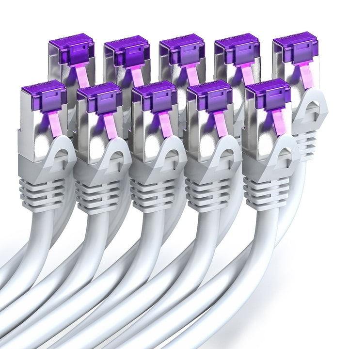 deleyCON 10x 0,25m CAT7 Netzwerkkabel - 10 Gigabit - Kurzes 25cm RJ45 Patchkabel Ethernet Kabel (Kup