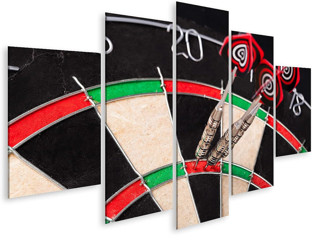 islandburner Bild auf Leinwand Darts Pfeile Bull'S Eye Darting Hobbyraum Hobbykeller Bilder Wandbild