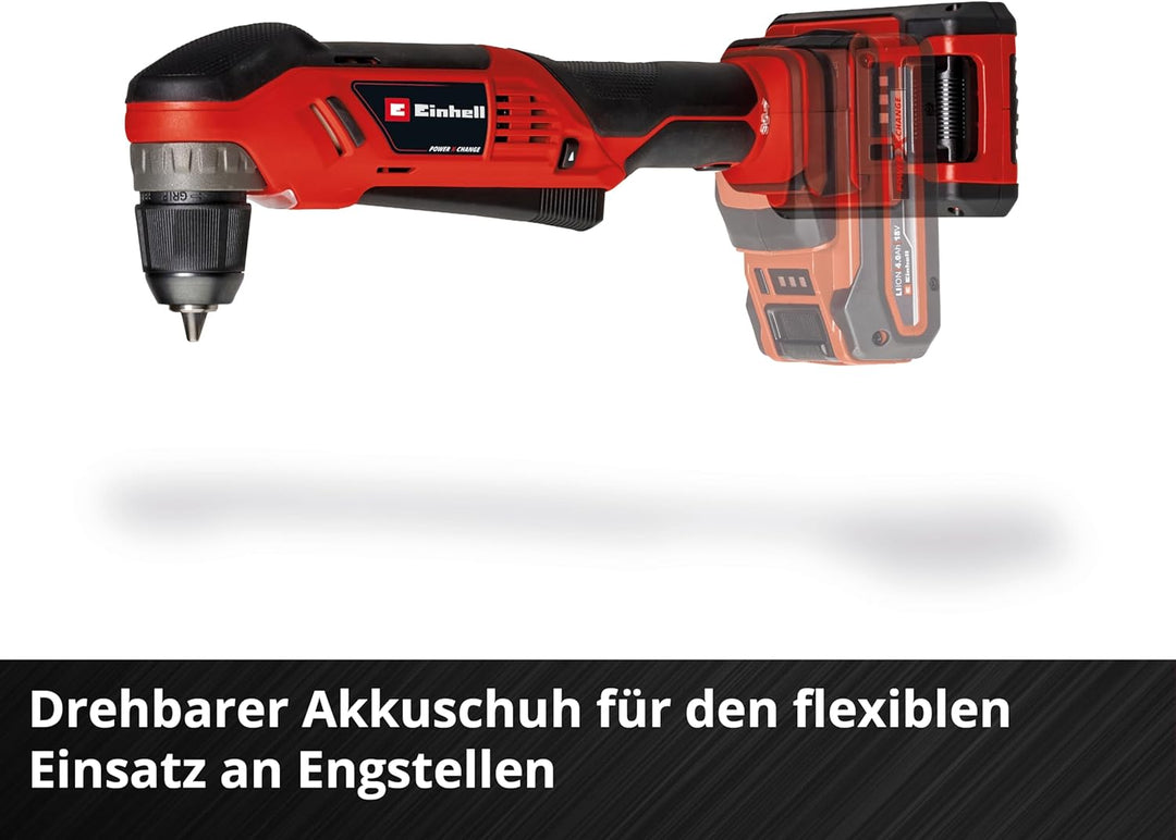 Einhell Akku-Winkelbohrmaschine TE-AD 18 Li-Solo Power X-Change (18 V, 45 Nm, 10 mm Schnellspannbohr