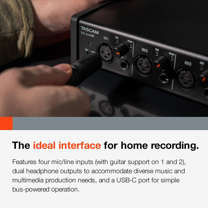 Tascam US-4x4HR 4 Mikrofon 4 IN / 4OUT hochauflösende vielseitige USB-Audio-Schnittstelle (US4x4HR)