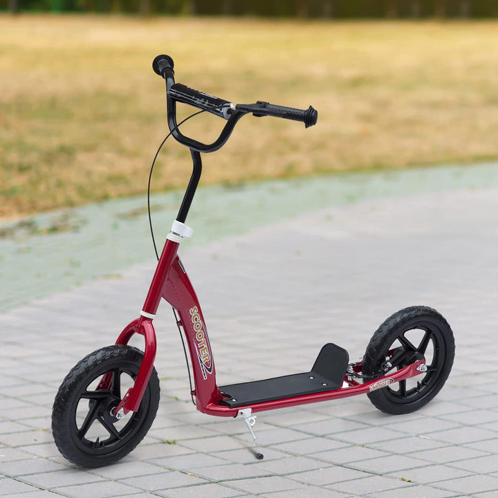 HOMCOM Kinderroller mit Hinterbremse Kickscooter 12 Zoll Tretroller Roller Scooter Cityroller für Ki