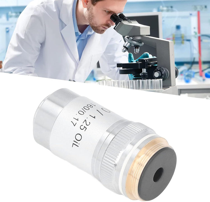100X-Objektiv, 100X-Achromatisches Mikroskop-Objektiv Hohe Vergrösserung 20,2-mm-Schnittstellengewin