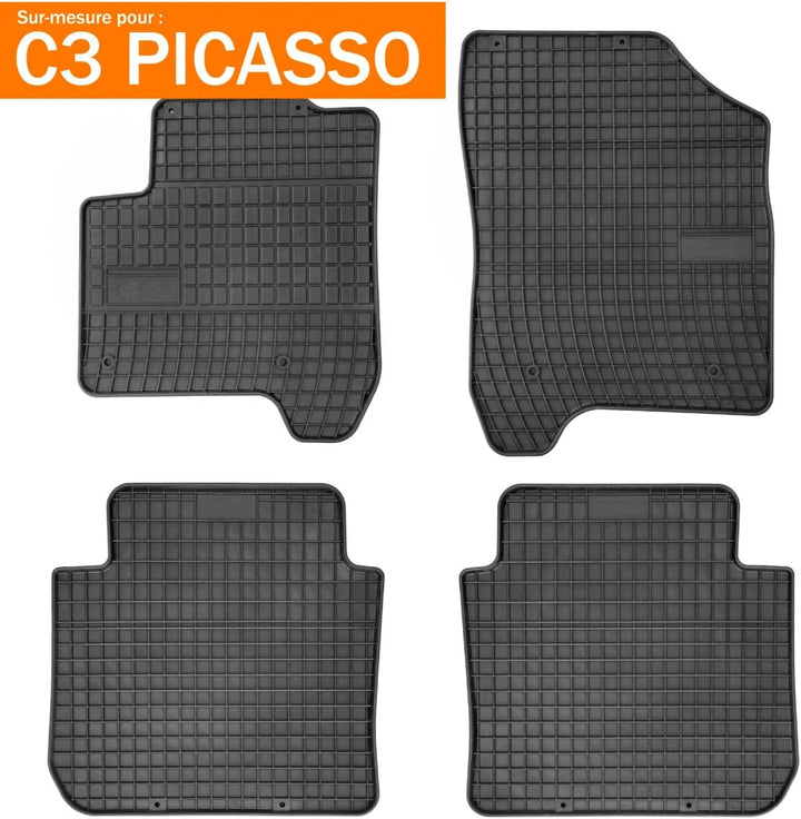 DBS Gummifussmatte Auto - nach Mass- Autofussmatten - 4-teilig - hochwertiger Gummi - geruchslos - A