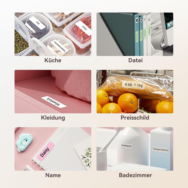 NIIMBOT Kabel Etiketten Kabelbeschriftung für D110M / D110 / D11 /D11H Etikettendrucker, 12.5mm x 10