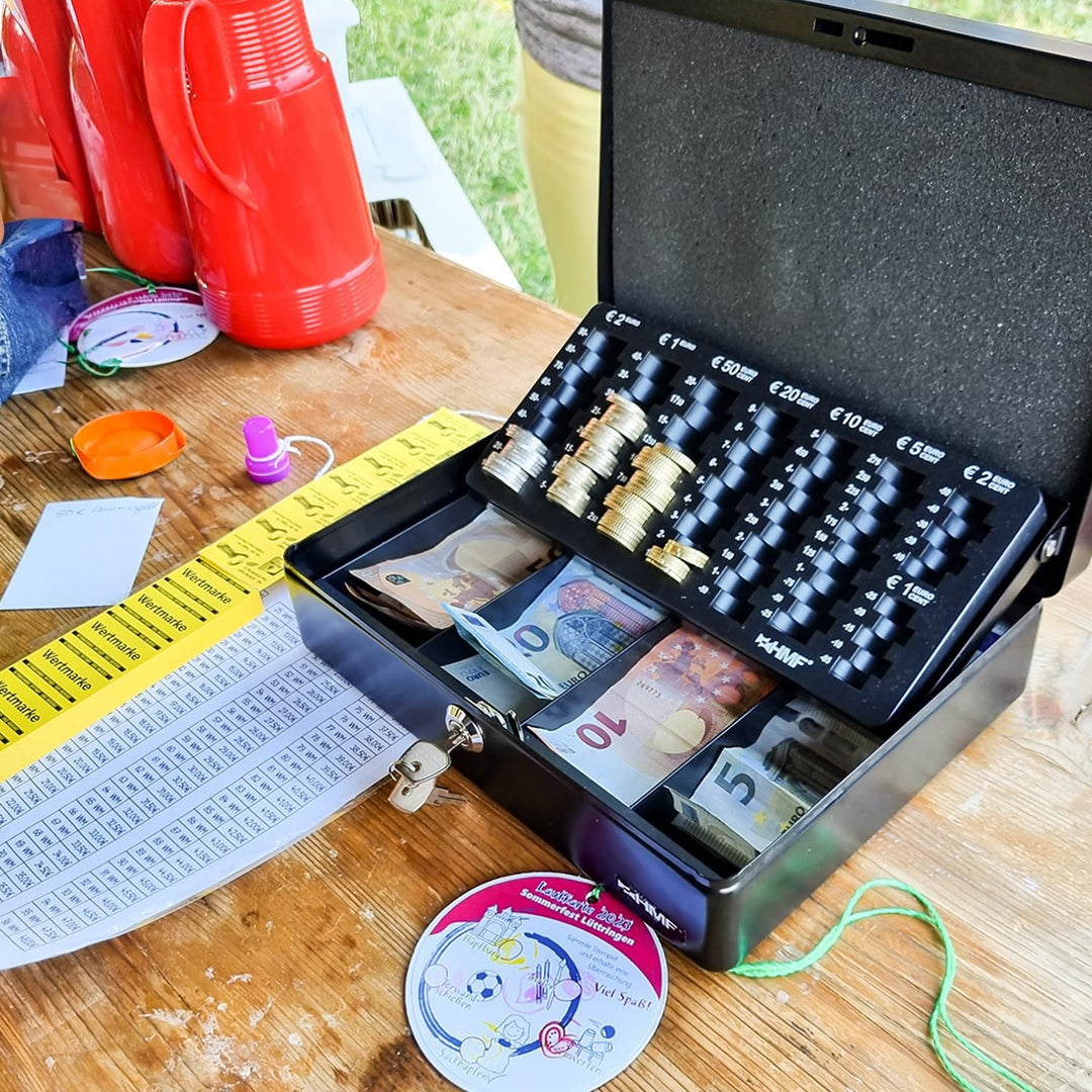 HMF 10015-06 Geldkassette Geldzählkassette 30 x 24 x 9 cm, Grün, Grün