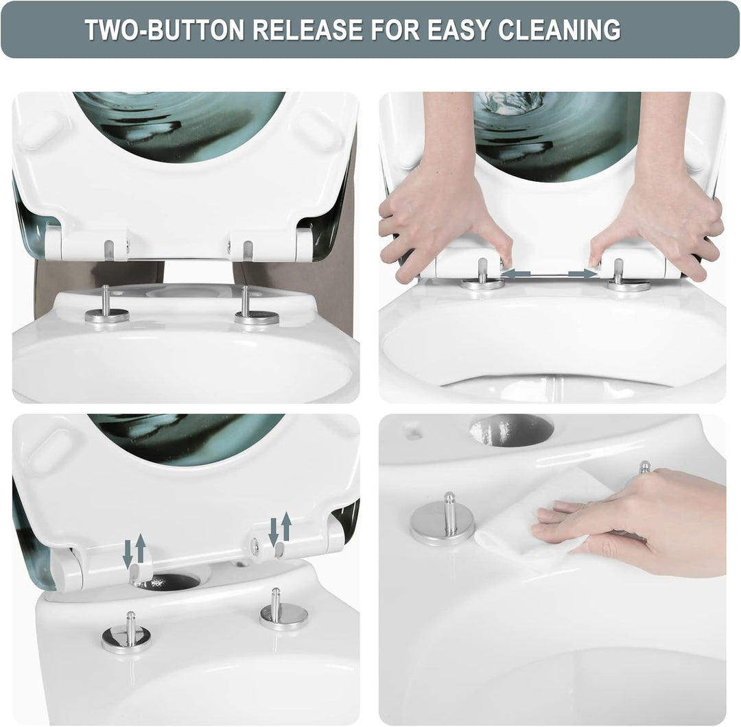 WOLTU Toilettendeckel mit Absenkautomatik, Premium WC Sitz, Klodeckel mit Quick-Release-Funktion, Kl