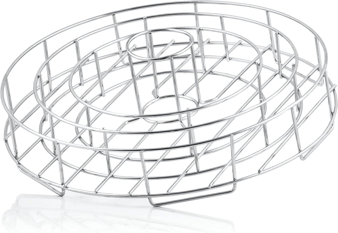 BBQ-Toro Edelstahl 3-In-1 Rippchen und Hähnchenkeulen Halterung mit Auffangschale | Chicken Roaster