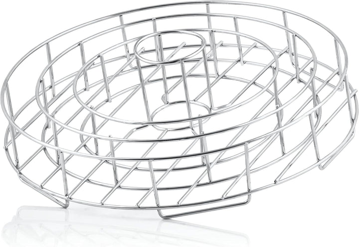 BBQ-Toro Edelstahl 3-In-1 Rippchen und Hähnchenkeulen Halterung mit Auffangschale | Chicken Roaster