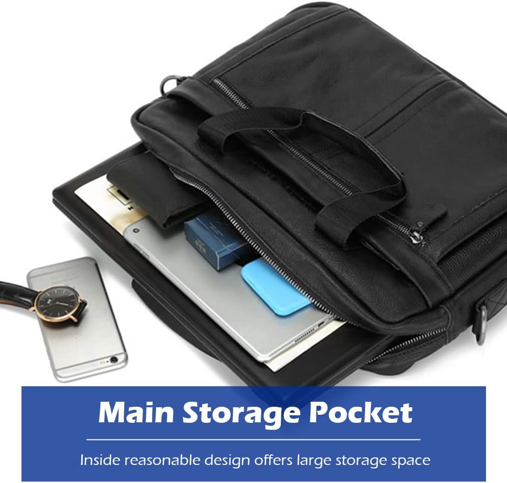 SPAHER Laptoptasche 15.6 Zoll Aktentasche Herren Business Tasche Arbeitstasche Herren Echtleder Tasc
