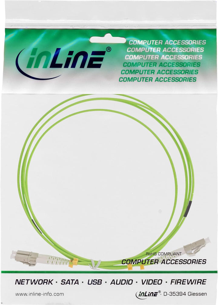 InLine 88549Q LWL Duplex Kabel, LC/LC, 50/125µm, OM5, 10m