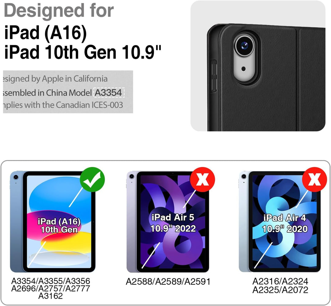 Antbox Hülle für iPad 10 Generation 2022 10,9 Zoll mit stifthalter Apple Pencil Halter Auto Schlaf/W