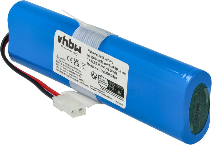 vhbw 1x Akku kompatibel mit 360 S6 Saugroboter (3200 mAh, 14,4 V, Li-Ion)