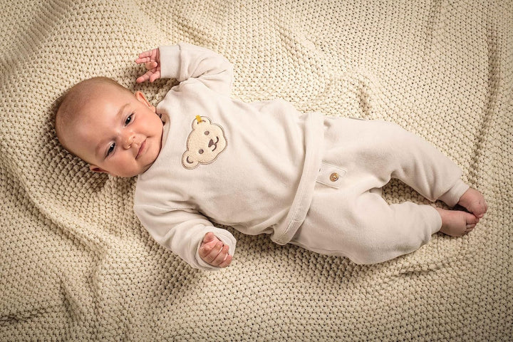 Steiff Unisex Baby Basic Jogginghose mit Beinbündchen Lässige Hose 62 Wind Chime, 62 Wind Chime