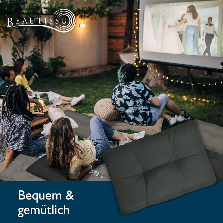 Beautissu Lounge Outdoor RΓΌckenkissen 50x40x12 cm β Wetterfest & Pflegeleicht Gartenkissen Schmutzab
