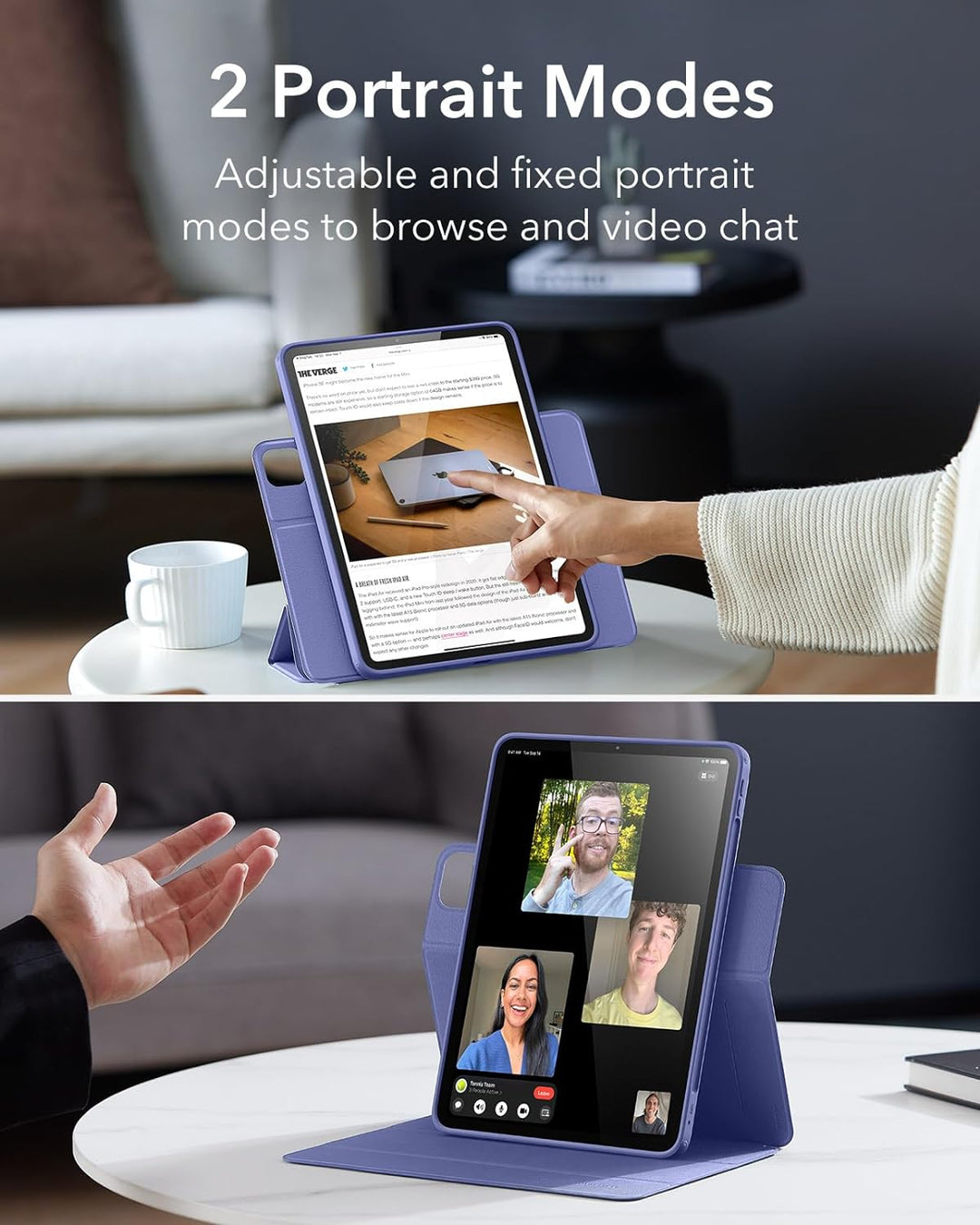 ESR für iPad Pro 11 Zoll Hülle (2024) mit Stifthalter, abnehmbarer Magnetabdeckung, vertikalem Ständ