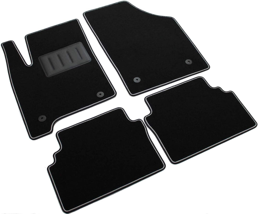 Das Teppich Auto, sprint03408, Fußmatten Teppiche Schwarz rutschfest, verstärkter Rand, zweifarbig