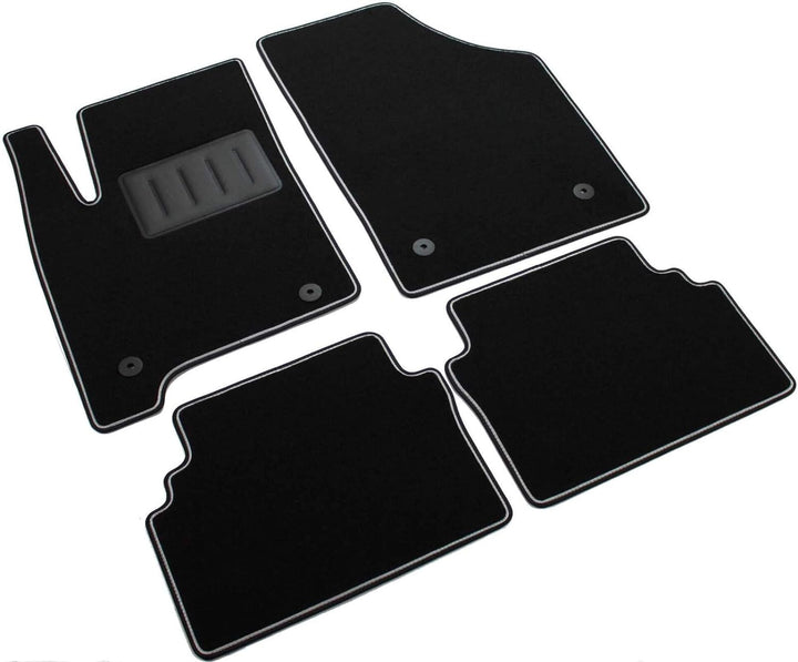 Das Teppich Auto, sprint03408, Fußmatten Teppiche Schwarz rutschfest, verstärkter Rand, zweifarbig