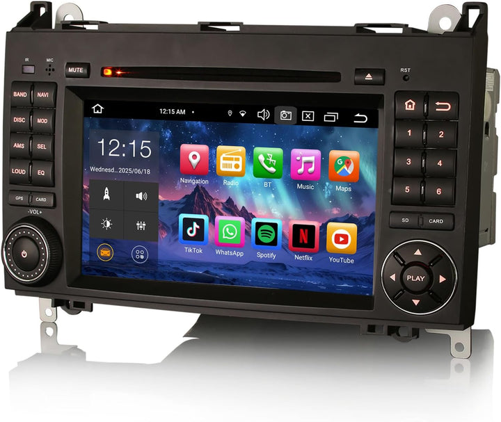 Erisin 8-Kern 4GB + 64GB Android 12 Autoradio mit GPS Navi Für Mercedes A/B Klasse W245 W169 Sprinte