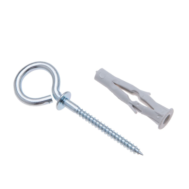 6/3.5X64 Ösenschrauben mit Dübel, Ringschrauben mit Universaldübel, Holzgewinde Augenschraube mit Al