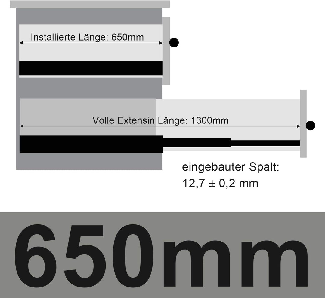 Lospitch Schubladenschienen 4 Paar (8 Stück), 650 mm Teleskopschienen Tragkraft 35 kg, Vollauszüge S