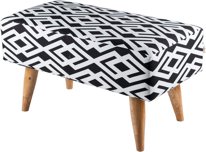 wohnfreuden Bank Zinnia 80 x 40 cm aus Teakholz und Stoff Bezug