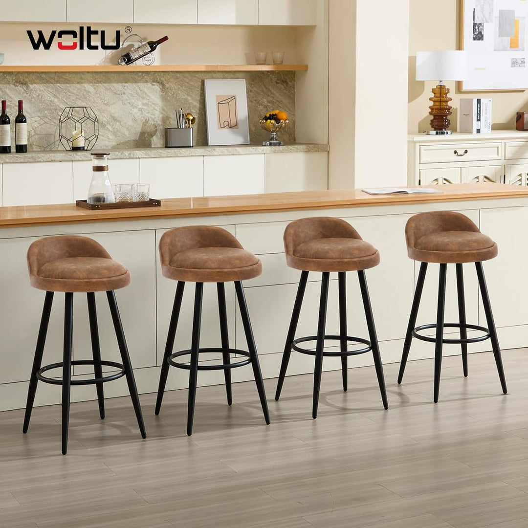 WOLTU BH327br-1 Barhocker 1er Set Barstuhl Hocker Tresenhocker Bistrohocker Designer Hocker mit Lehn