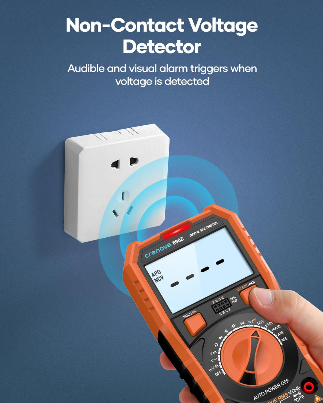 Crenova Digital multimeter, TRMS Voltmeter Ammeter Auto-Range 6000 Zähler Ohmmeter, misst Spannung K