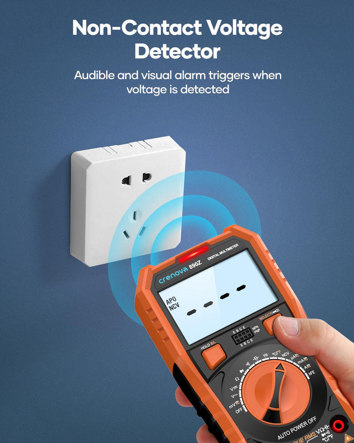 Crenova Digital multimeter, TRMS Voltmeter Ammeter Auto-Range 6000 Zähler Ohmmeter, misst Spannung K