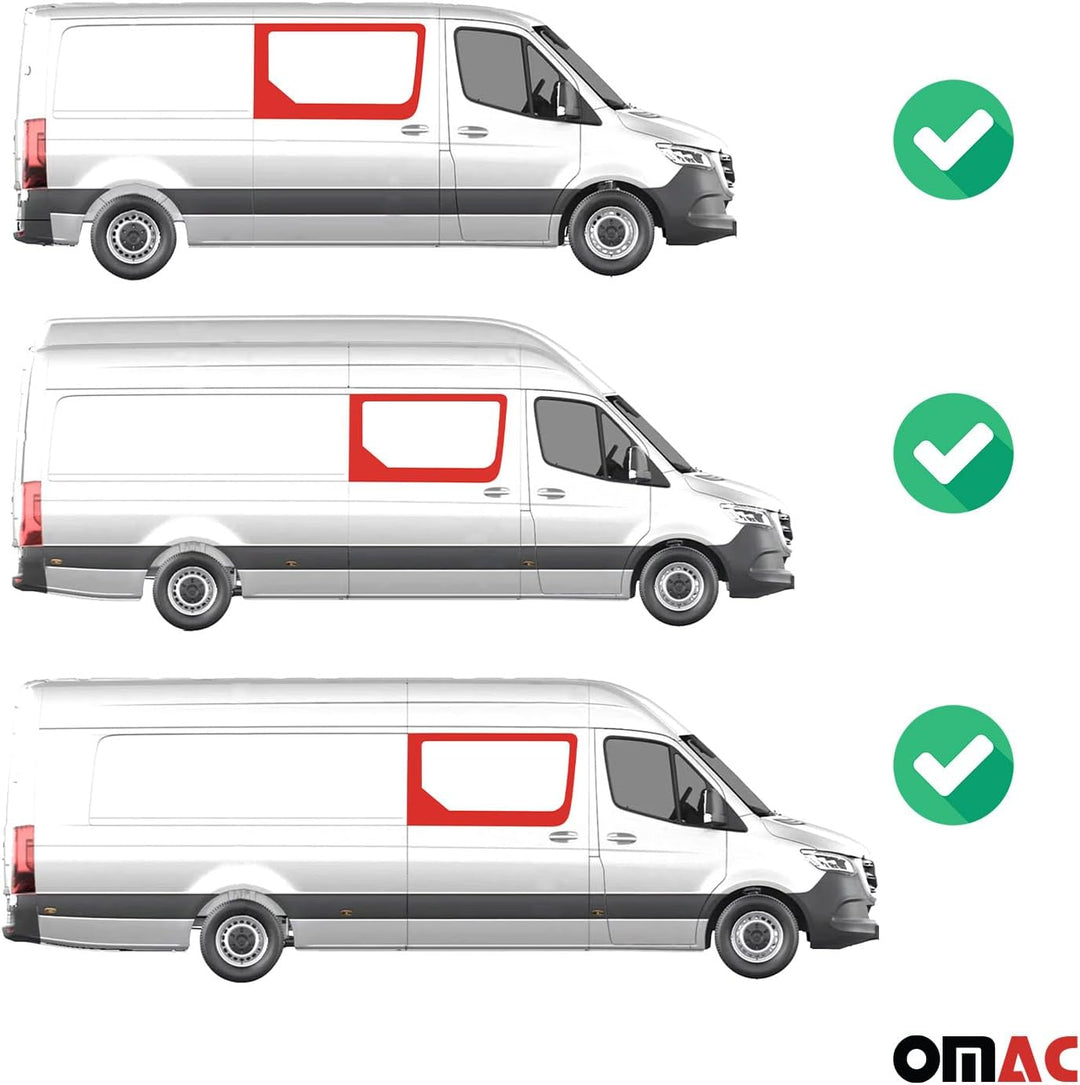 Seitenfenster kompatibel mit Mercedes Sprinter W907 2018-2023 Rechts Vorne Fenster L2 L3 L4