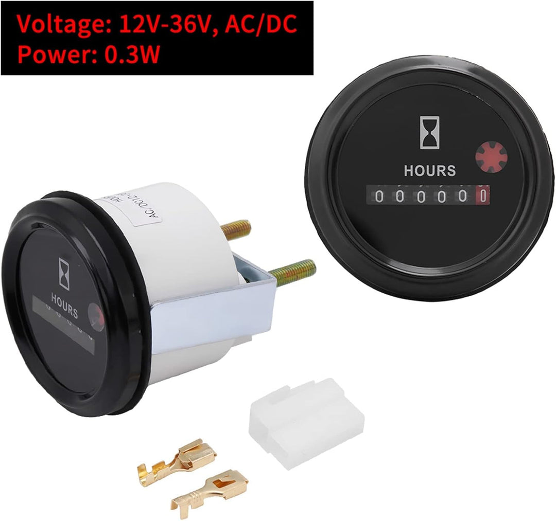 AC/DC 12V-36V Mechanische Betriebsstundenzähler für Boot Auto ATV Schneemobil Rasenmäher Traktoren F
