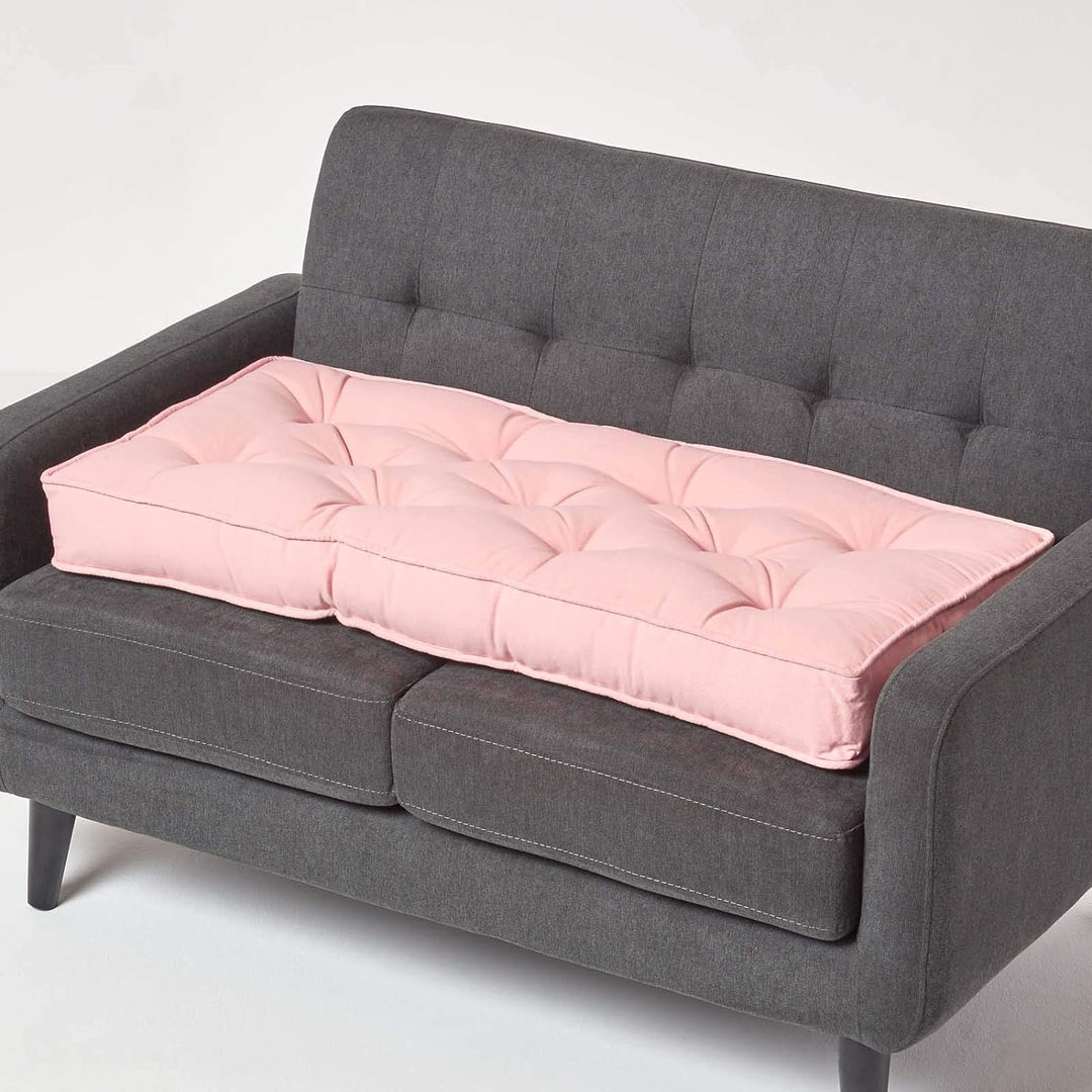 Homescapes Langes Sitzkissen rosa 100x48 cm, Dicke Sofa-Auflage gepolstert, Sitzauflage Sofa mit Bau
