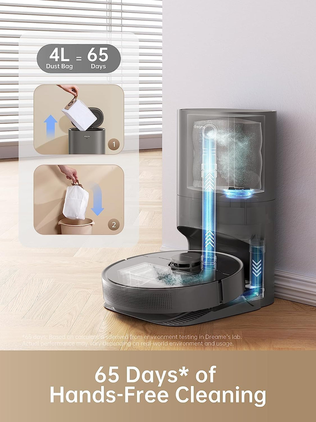 Dreame D10s Plus Staubsauger- und Wischroboter mit DualBoost 1.0 Auto-Entleerung, KI-Aktion, LDS-Nav