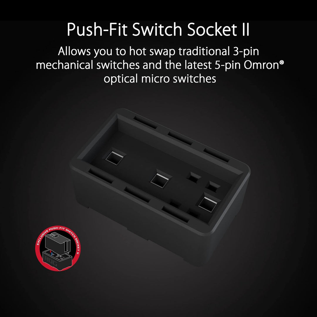 ASUS ROG Gladius III asymmetrische FPS-Gaming-Maus (19.000 DPI-Sensor (bis zu 26.000 DPI skalierbar)