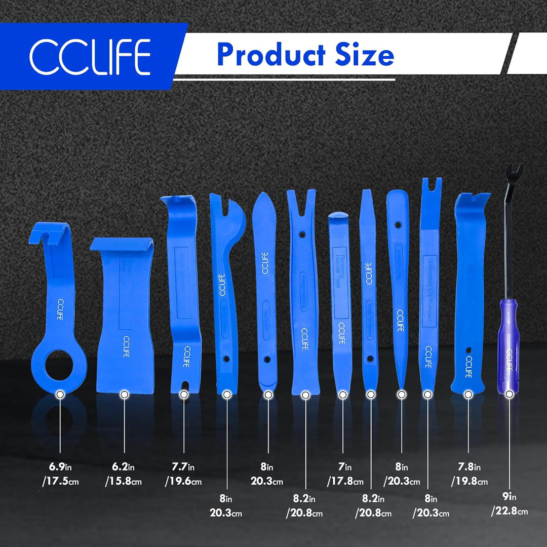 CCLIFE 12tlg Auto Demontage Werkzeug Set PP PA+ Zierleistenkeile Innenraum Verkleidung Türverkleidun