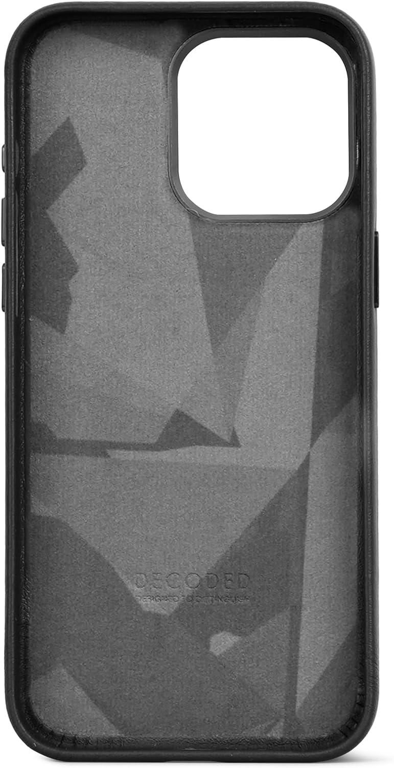 DECODED Lederhülle für iPhone 15 Pro Max (6,7 Zoll), schützende und stossfeste Hülle, Premium echtes