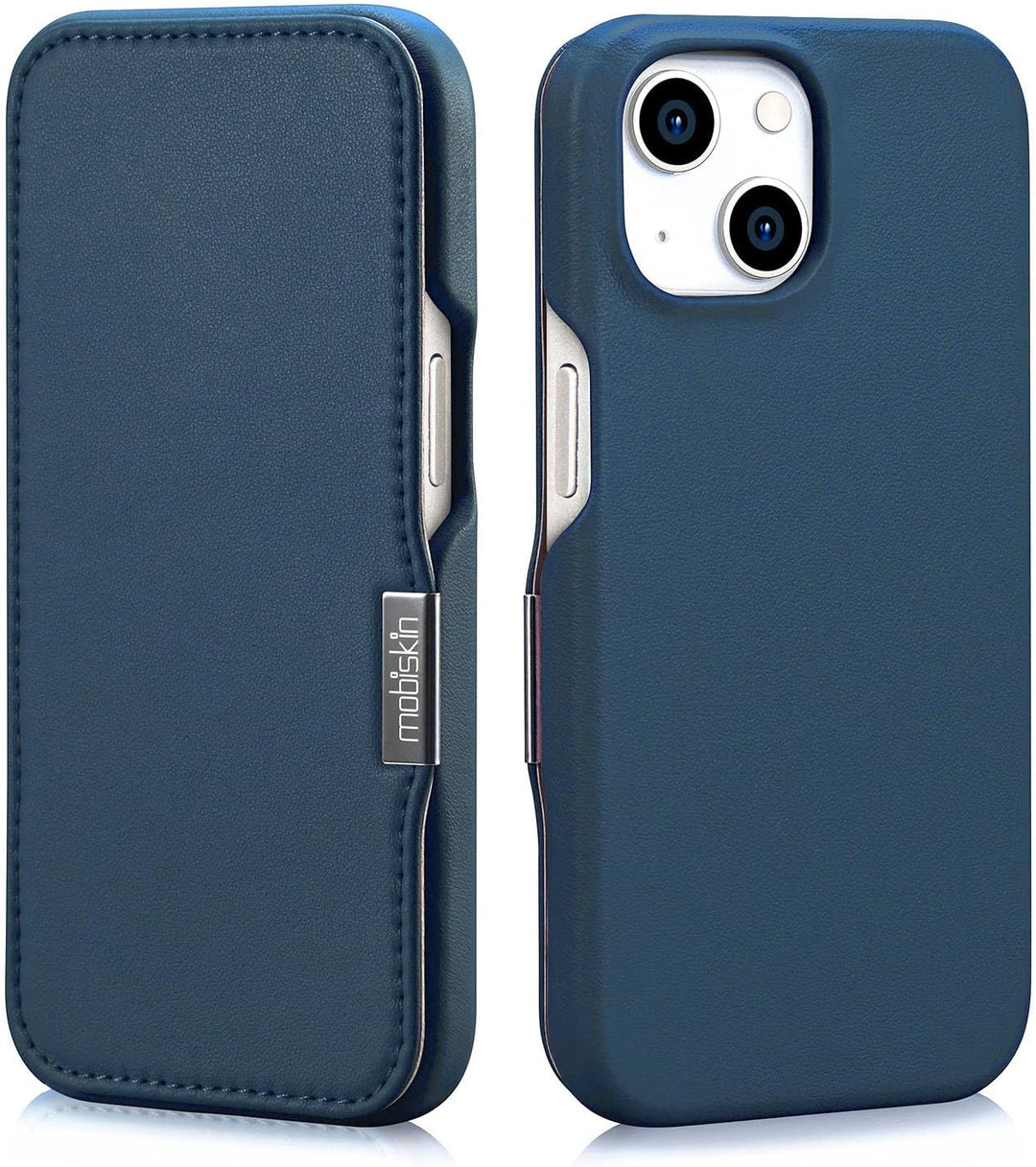 Mobiskin Hülle für iPhone 15 (6,1 Zoll), Handyhülle mit Leder, Case kompatibel mit MagSafe, Schutzhü