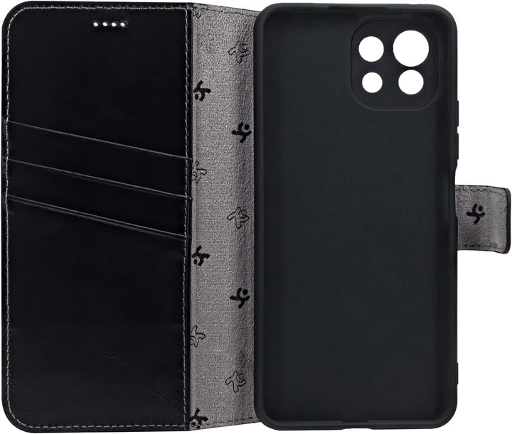 Suncase Book-Style Hülle kompatibel mit Xiaomi Mi 11 Lite 5G Leder Tasche (Slim-Fit) Lederhülle Hand