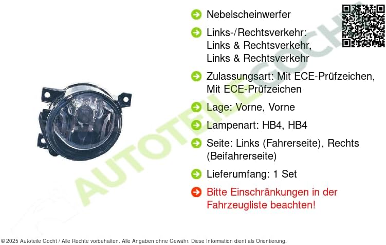 HELLA 1N0 271 295-031 Nebelscheinwerfer HB4