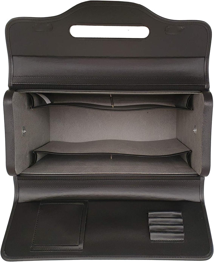 Bowatex Pilotenkoffer Aktenkoffer Laptop Koffer mit Schulterriemen Schwarz 46 cm