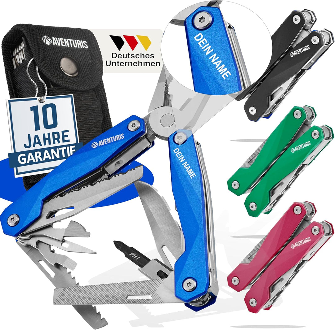 AVENTURIS® Multitool PERSONALISIERT. Tolles Multifunktionswerkzeug als Fahrrad zubehör oder Outdoor