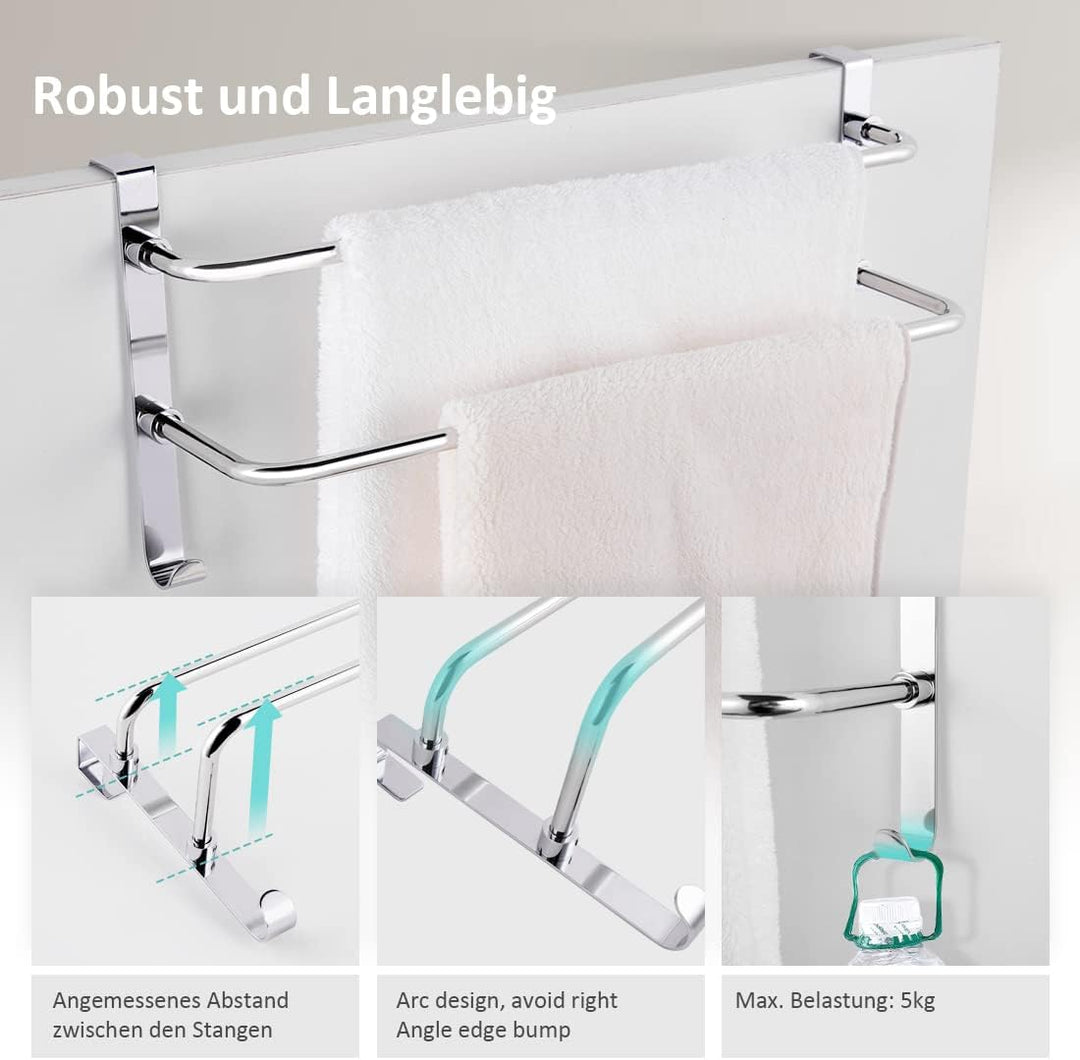 EMKE Handtuchhalter ohne Bohren, Edelstahl Handtuchhalter für Badheizkörper Handtuchtrockner mit Hak